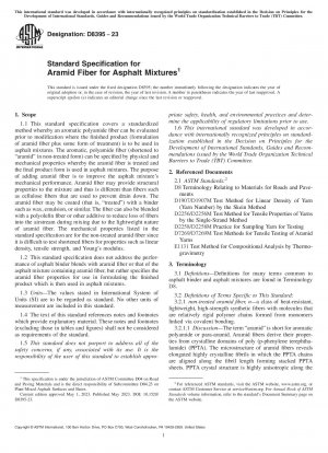 Standardspezifikation für Aramidfasern für Asphaltmischungen