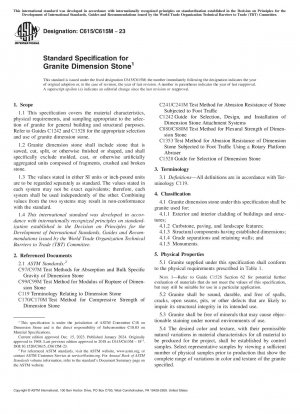 Standardspezifikation für Granit-Dimensionssteine