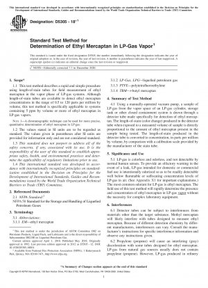 Standardtestmethode zur Bestimmung von Ethylmercaptan in Flüssiggasdampf