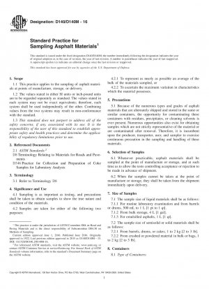 Standardpraxis für die Probenahme von Asphaltmaterialien