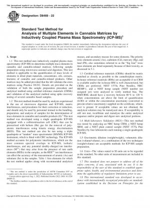 Standardtestmethode zur Analyse mehrerer Elemente in Cannabis-Matrizen mittels Massenspektrometrie mit induktiv gekoppeltem Plasma (ICP-MS)
