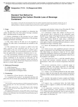Standardtestmethode zur Bestimmung des Kohlendioxidverlusts von Getränkebehältern