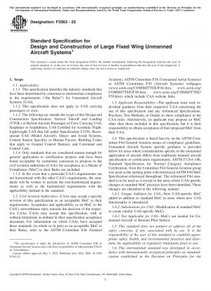 Standardspezifikation für Design und Bau großer unbemannter Starrflügelflugzeugsysteme