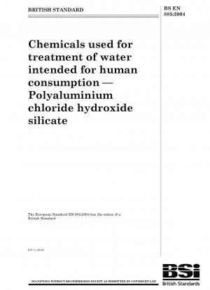 Chemikalien zur Aufbereitung von Wasser für den menschlichen Gebrauch – Polyaluminiumchloridhydroxidsilikat