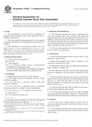 Standardspezifikation für Paintball-Zylinder-Berstscheibenbaugruppen