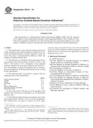 Standardspezifikation für Emulsionsklebstoffe auf Polyvinylacetatbasis