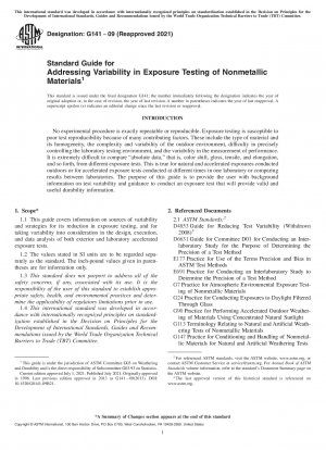 Standardhandbuch zur Bewältigung der Variabilität bei der Expositionsprüfung nichtmetallischer Materialien