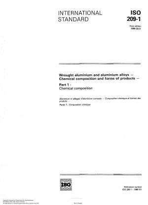 Knetaluminium und Aluminiumlegierungen; chemische Zusammensetzung und Produktformen; Teil 1: Chemische Zusammensetzung