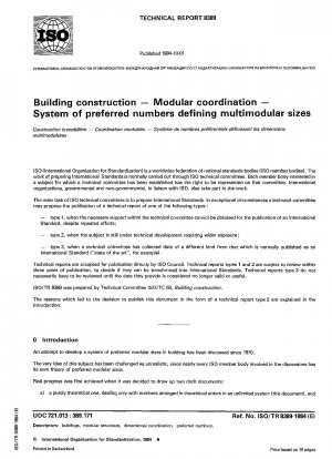 Bauen & Konstruktion; Modulare Koordination; System bevorzugter Zahlen zur Definition multimodularer Größen