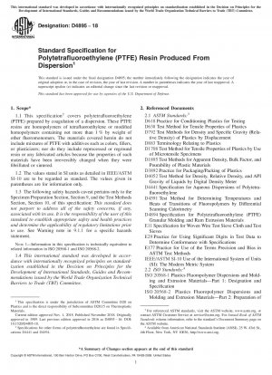 Standardspezifikation für aus Dispersion hergestelltes Polytetrafluorethylen (PTFE)-Harz