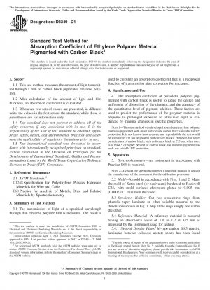 Standardtestmethode für den Absorptionskoeffizienten von mit Ruß pigmentiertem Ethylenpolymermaterial