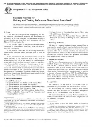 Standardverfahren zur Herstellung und Prüfung von Referenz-Glas-Metall-Perlendichtungen