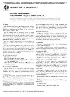 Standardtestmethode für Spuren von Ethylenglykol in gebrauchtem Motoröl