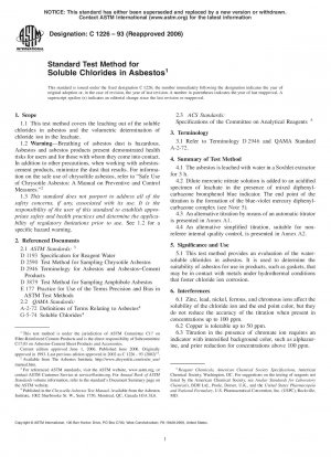 Standardtestmethode für lösliche Chloride in Asbest (zurückgezogen 2007)