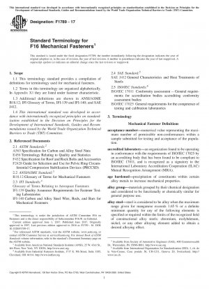Standardterminologie für mechanische F16-Verbindungselemente