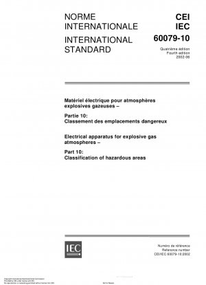 Elektrische Betriebsmittel für explosionsfähige Gasatmosphären – Teil 10: Klassifizierung explosionsgefährdeter Bereiche