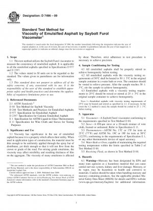 Standardtestmethode für die Viskosität von emulgiertem Asphalt mit dem Saybolt Furol Viskosimeter
