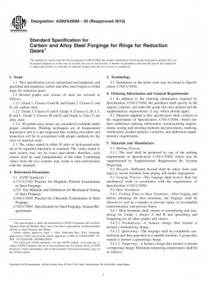 Standardspezifikation für Schmiedeteile aus Kohlenstoff- und legiertem Stahl für Ringe für Untersetzungsgetriebe
