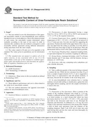 Standardtestmethode für den nichtflüchtigen Gehalt von Harnstoff-Formaldehyd-Harzlösungen