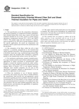 Standardspezifikation für senkrecht ausgerichtete Mineralfaserrollen und -platten zur Wärmedämmung von Rohren und Tanks