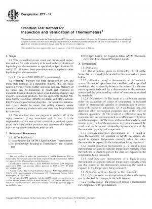 Standardtestmethode zur Inspektion und Überprüfung von Thermometern