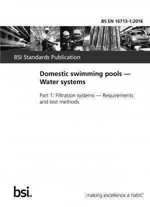 Inländische Schwimmbäder. Wassersysteme. Filtersysteme. Anforderungen und Testmethoden