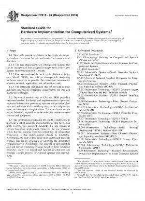 Standardhandbuch für die Hardware-Implementierung für computergestützte Systeme