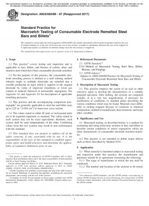 Standardpraxis für die Makroätzprüfung von mit Abschmelzelektroden umgeschmolzenen Stahlstäben und -knüppeln