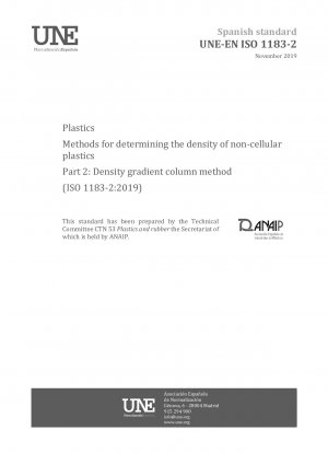Kunststoffe – Methoden zur Bestimmung der Dichte nichtzelliger Kunststoffe – Teil 2: Dichtegradientensäulenverfahren (ISO 1183-2:2019)