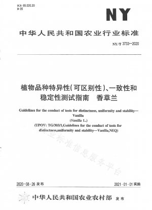 Richtlinien für die Prüfung der Sortenspezifität (Unterscheidbarkeit), Konsistenz und Stabilität von Vanille-Orchideen