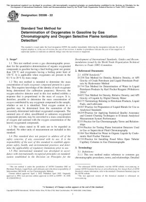Standardtestmethode zur Bestimmung von Oxygenaten in Benzin durch Gaschromatographie und sauerstoffselektive Flammenionisationsdetektion