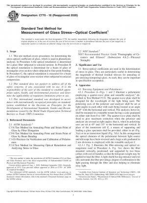 Standardtestmethode zur Messung der Glasspannung und des optischen Koeffizienten