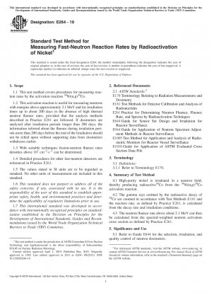 Standardtestmethode zur Messung der Reaktionsraten schneller Neutronen durch Radioaktivierung von Nickel