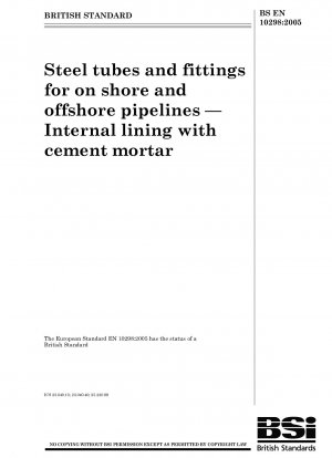 Stahlrohre und Formstücke für Onshore- und Offshore-Pipelines – Innenauskleidung mit Zementmörtel