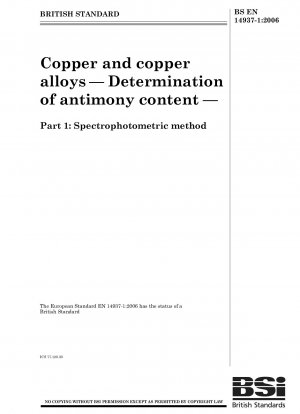 Kupfer und Kupferlegierungen – Bestimmung des Antimongehalts – Spektrophotometrische Methode