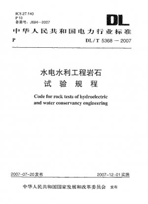 Code für Felstests in der Wasserkraft- und Wasserschutztechnik