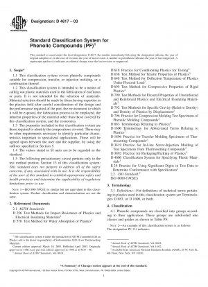 Standardklassifizierungssystem für Phenolverbindungen (PF)