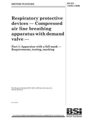 Atemschutzgeräte - Druckluft-Schlauchgeräte mit Lungenautomat - Teil 1: Geräte mit Vollmaske - Anforderungen, Prüfung, Kennzeichnung