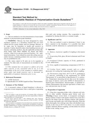 Standardtestmethode für nichtflüchtige Rückstände von Butadien in Polymerisationsqualität