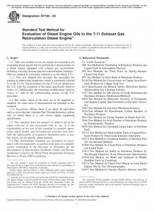 Standardtestmethode zur Bewertung von Dieselmotorölen im T-11-Dieselmotor mit Abgasrückführung