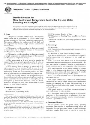 Standardpraxis zur Durchflusskontrolle und Temperaturkontrolle für die Online-Wasserprobenahme und -Analyse