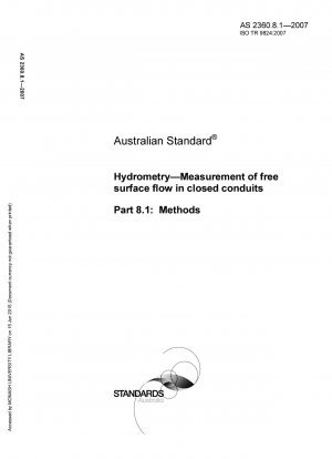 Hydrometrie – Messung der freien Oberflächenströmung in geschlossenen Leitungen – Methoden