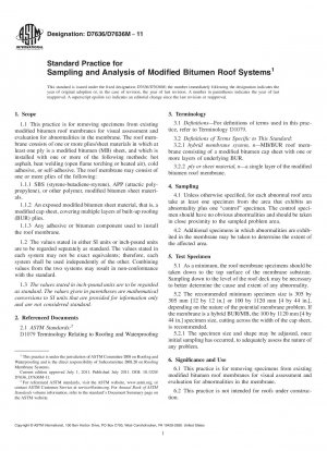 Standardpraxis für die Probenahme und Analyse modifizierter Bitumendachsysteme