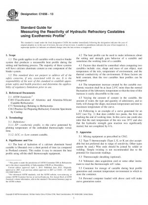 Standardhandbuch zur Messung der Reaktivität von hydraulischen feuerfesten Gussmassen mithilfe des exothermen Profils