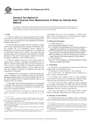Standardtestmethode für die Durchflussmessung von Wasser in offenen Kanälen mit der Geschwindigkeitsflächenmethode