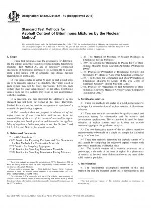Standardtestmethoden für den Asphaltgehalt bituminöser Mischungen nach der Kernmethode