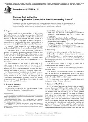 Standardtestverfahren zur Bewertung der Bindung von Siebendraht-Stahlvorspannlitzen
