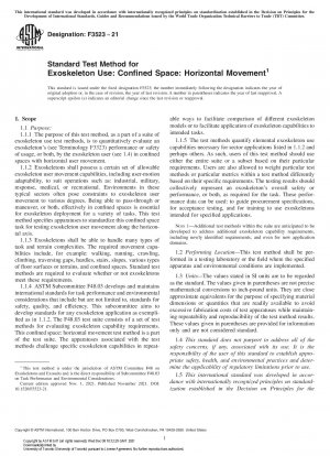 Standardtestmethode für die Verwendung von Exoskeletten: Begrenzter Raum: Horizontale Bewegung