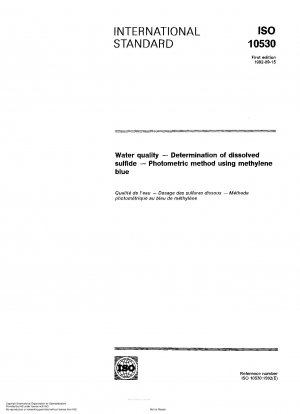 Wasserqualität; Bestimmung von gelöstem Sulfid; photometrische Methode mit Methylenblau