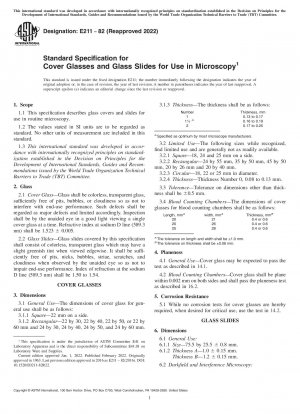 Standardspezifikation für Deckgläser und Objektträger zur Verwendung in der Mikroskopie